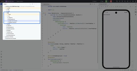Adding the google-services.json file to the Android app