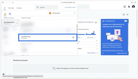 Google Analytics property created