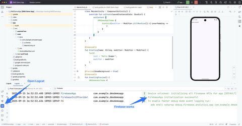 Logcat in Android Studio