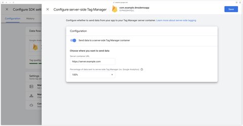 Ajout server container url