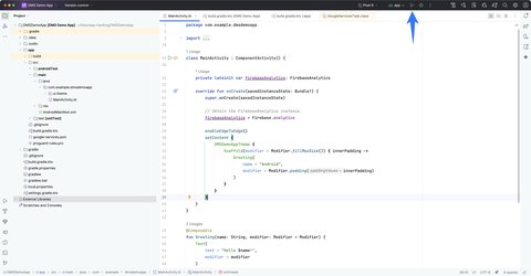 Button to launch Android Studio app