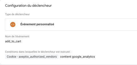 Configuration d'un déclencheur pour une balise qui se déclenche entre deux chargements de pages