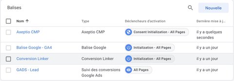 Configuration des balises Google pour le mode Advanced