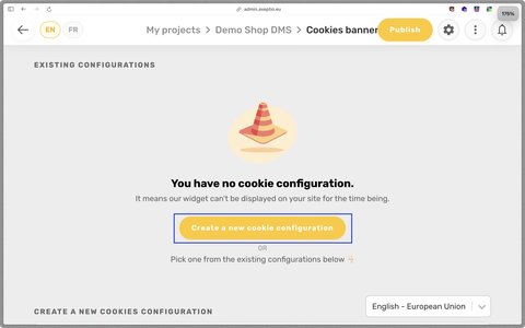 Cookie configuration creation in Axeptio