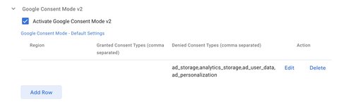Axeptio CMP Consent Mode V2 tag settings