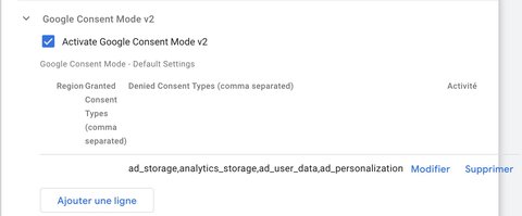 Activation du Consent Mode V2 dans la balise Axeptio CMP