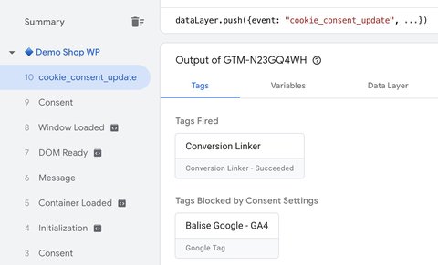 Test de la bonne configuration du mode basic avec le Tag Assistant
