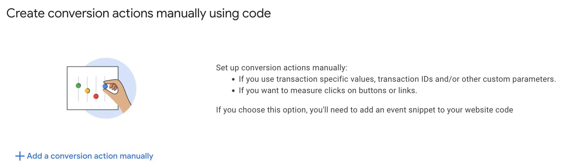 Add a conversion action manually on Google Ads