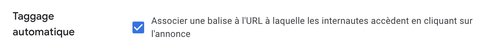 Activation du taggage automatique
