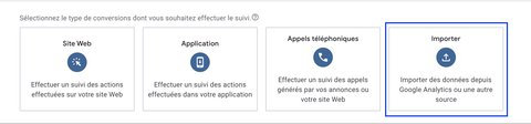 Type de conversions : Importer