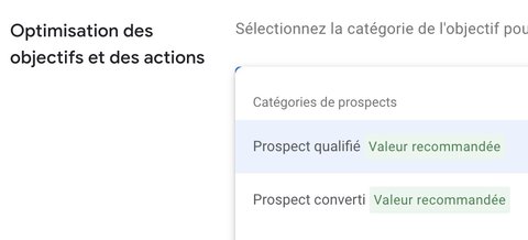 Catégories de prospects