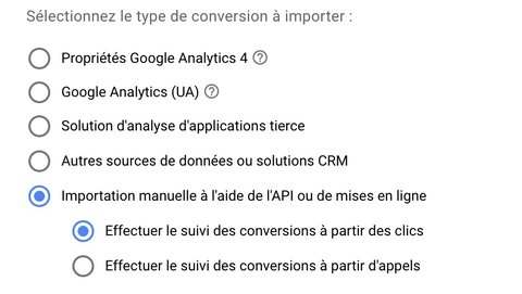 Import manuel depuis l'API
