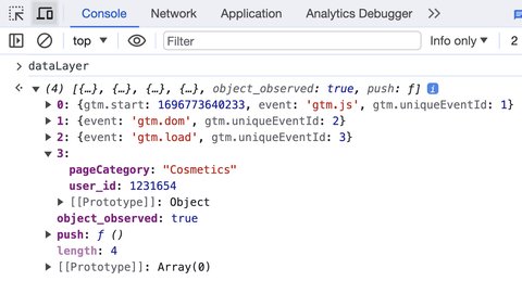 Visualiser le contenu du Data Layer dans la console du navigateur