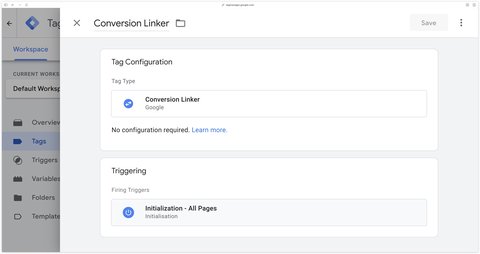 Tag Conversion Linker configuré
