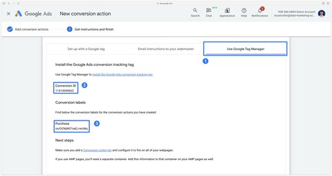 Achat : ID de conversion et libellé de conversion dans Google Ads