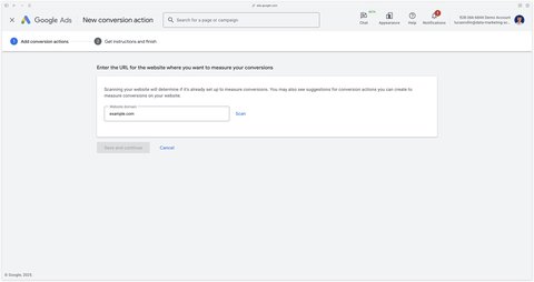 Scan de votre site web dans Google Ads