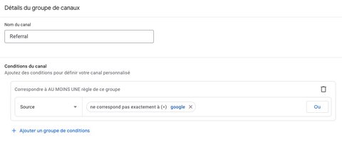 Exemple de configuration d'un groupe de canaux personnalisé