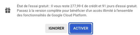Activation du compte de facturation payant