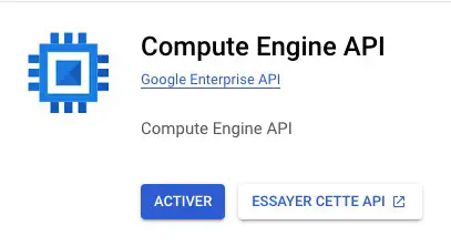 Activation de l'API Compute Engine