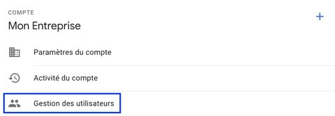 Gestion des accès au niveau du compte de Google Tag Manager