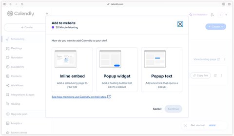 Different ways to embed Calendly on a website through an iframe