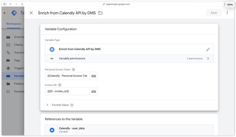Enrich from Calendly API by DMS variable