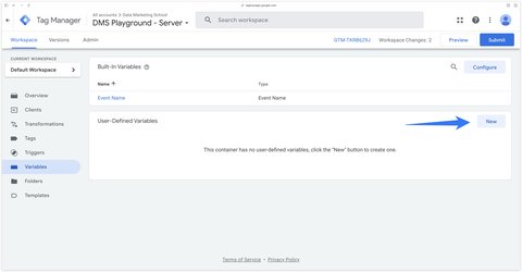 Creating a new variable in GTM Server