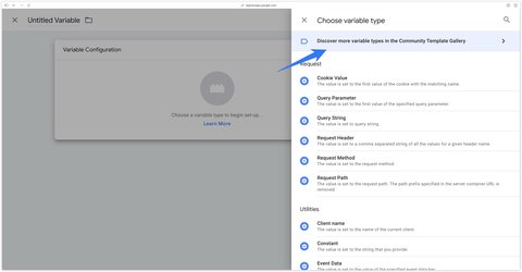 Variable template gallery in GTM Server