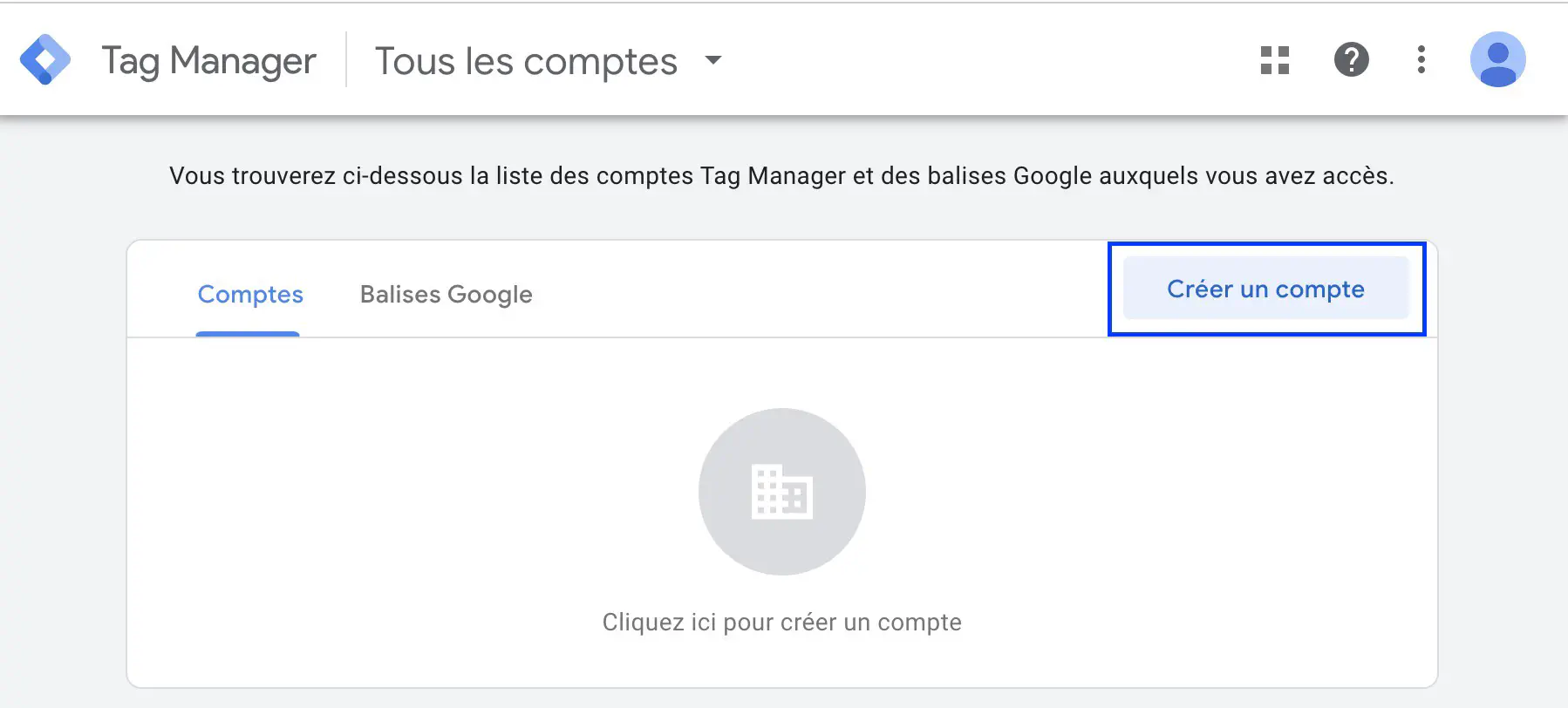 Créer un compte sur Google Tag Manager