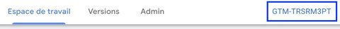 L'identifiant du conteneur dans Google Tag Manager
