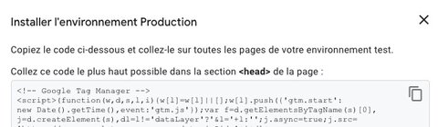 Installation de Google Tag Manager dans un environnement de production