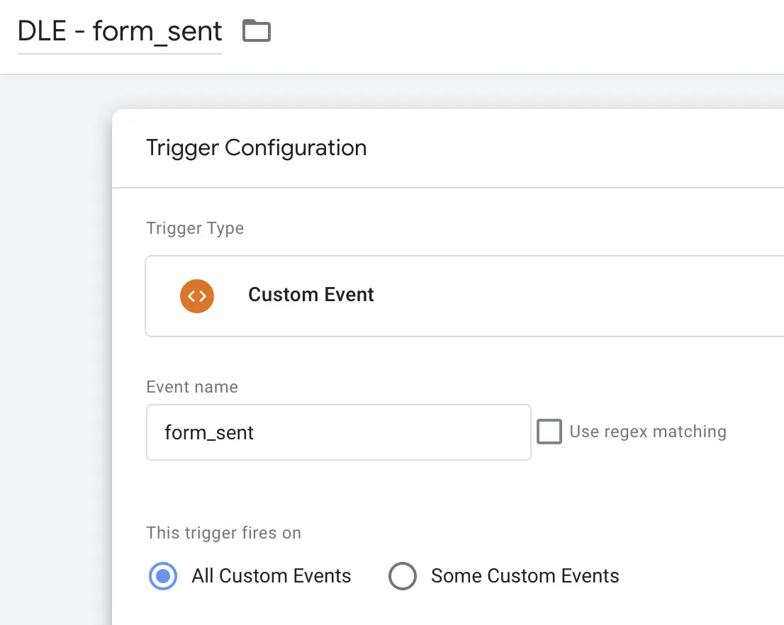 Custom event trigger on form_sent data layer event