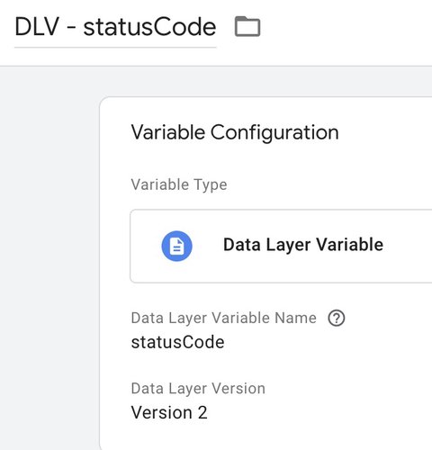 Variable de couche de données (Data Layer) statusCode