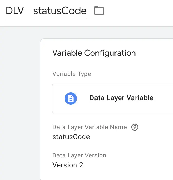 Variable de couche de données (Data Layer) statusCode