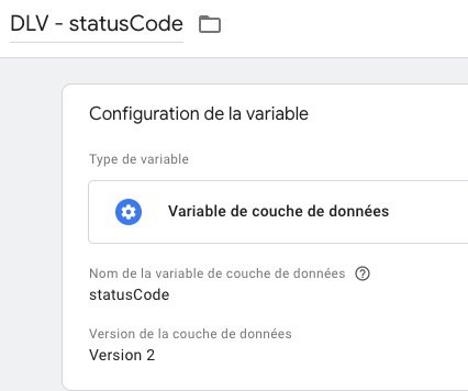 Variable de couche de données (Data Layer) statusCode