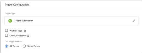 Form Submission trigger configuration in Google Tag Manager