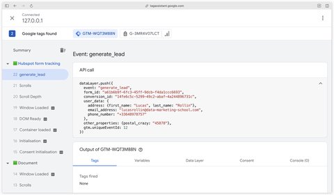Generate_lead event in Data Layer