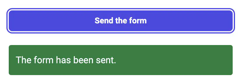 Conformation message when the form is submitted