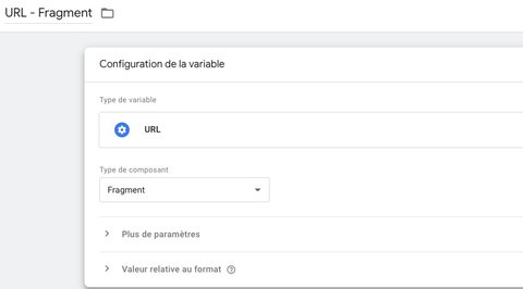 Création de la variable pour récupérer le fragment de l'URL