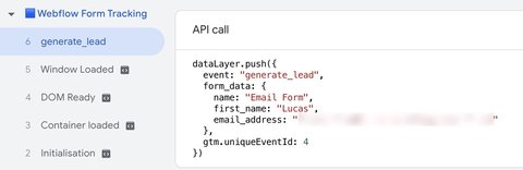 Generate_lead event in the Data Layer