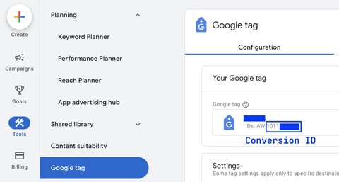 Retrouver l'ID de conversion dans Google Ads
