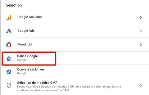 Modèle de balise Google Tag