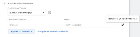 Paramètre language hérité