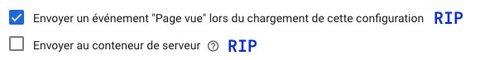 Ancienne interface de la balise de configuration de Google Analytics 4