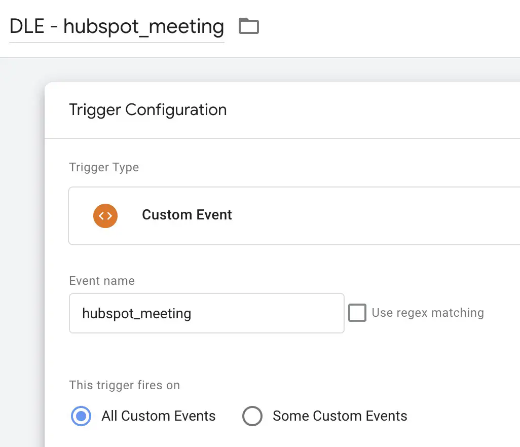Hubspot meetings custom event trigger
