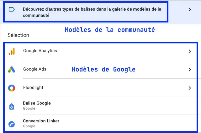 Modèles de balises dans Google Tag Manager