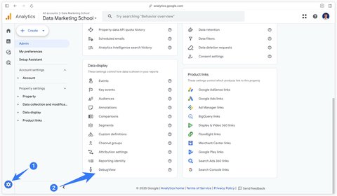 Accéder à la DebugView dans GA