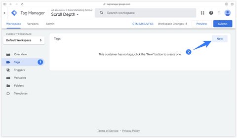 Créer un nouveau tag dans GTM
