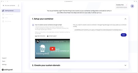 Adding the Container Config in Addingwell