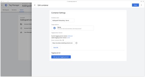 Configuring the server URL in GTM Server Side